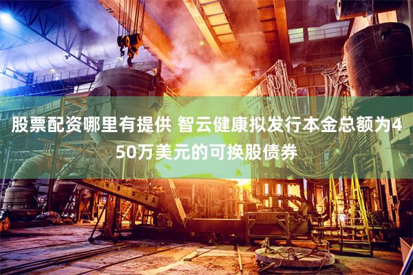 股票配资哪里有提供 智云健康拟发行本金总额为450万美元的可换股债券