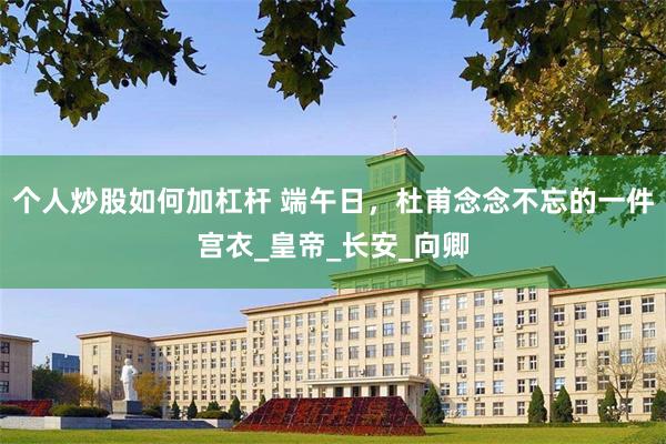 个人炒股如何加杠杆 端午日，杜甫念念不忘的一件宫衣_皇帝_长安_向卿
